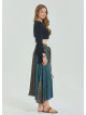 Gipe Waist Tied Navy Blue Plus Size Skirt 4597